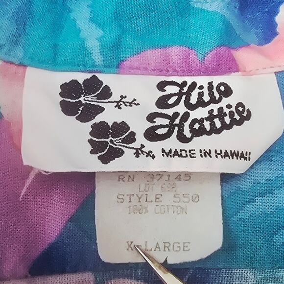 Hilo Hattie Hawiian Floral Leaf Women's Vacation Aloha Shirt XL - Picture 3 of 4